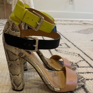 Zara Neon Python heels